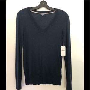 Splendid Sheer Navy V Neck Sweater. New with tags